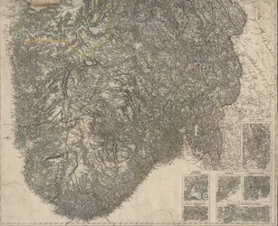 地図はオスロ（1845）で公開され、ノルウェー南部を示しています